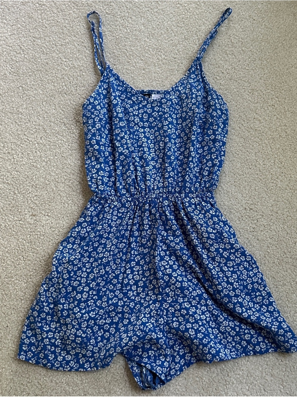Divided by H&M Women’s XXS Blue & White Floral Ditsy Print Romper